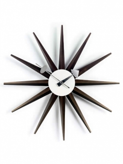 George Nelson Sunburst Clock - Walnut - Vitra Wall Clocks