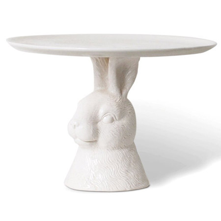 White Ceramic Cake Stand: 9" Cake Stand Rabbit Plate ...